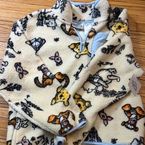 cozy Winnie the Pooh Women's Quarter Zip Print Fleece Sweatshirt